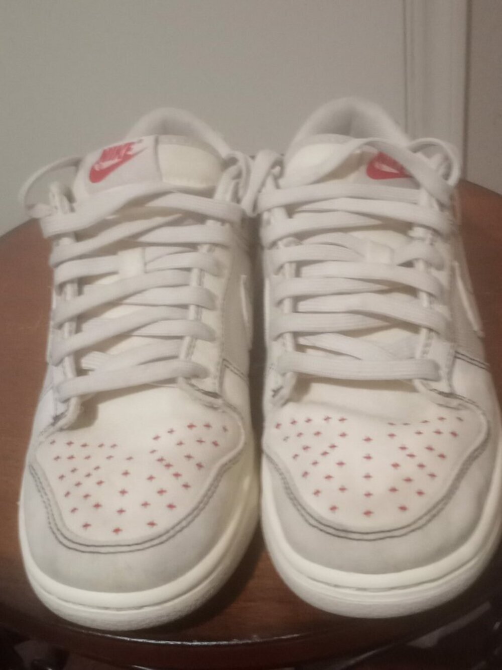 Nike Dunk Low Retro Sashiko Light Sneakers Men's Sz 7 Ivory/Red DV0834-100 - Picture 5 of 14